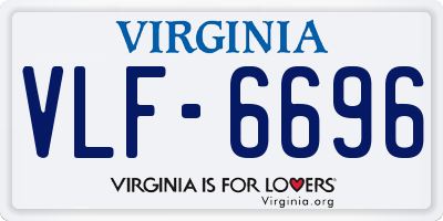 VA license plate VLF6696