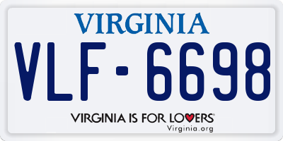 VA license plate VLF6698