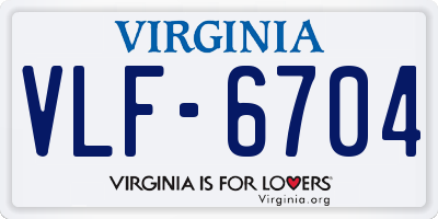 VA license plate VLF6704