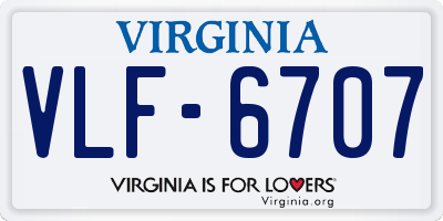 VA license plate VLF6707