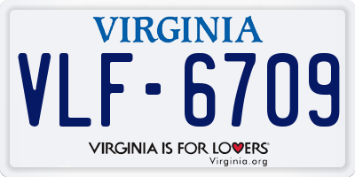 VA license plate VLF6709