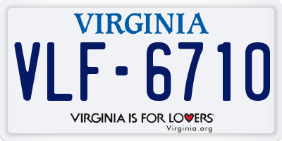 VA license plate VLF6710
