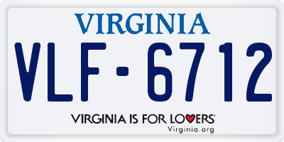 VA license plate VLF6712