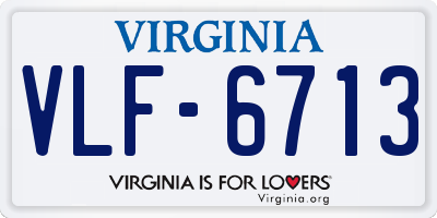 VA license plate VLF6713