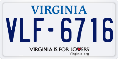 VA license plate VLF6716