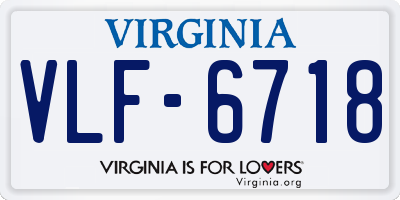 VA license plate VLF6718