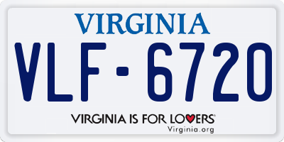 VA license plate VLF6720