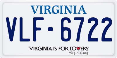 VA license plate VLF6722