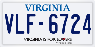 VA license plate VLF6724