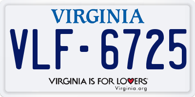 VA license plate VLF6725