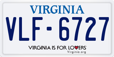 VA license plate VLF6727