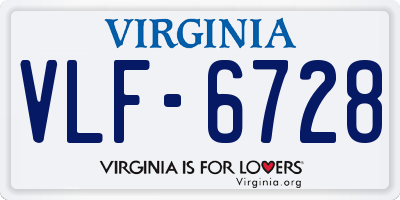 VA license plate VLF6728