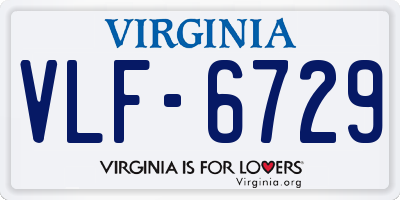 VA license plate VLF6729