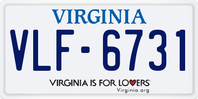 VA license plate VLF6731