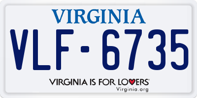VA license plate VLF6735