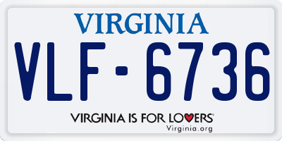 VA license plate VLF6736