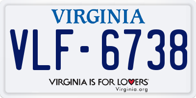 VA license plate VLF6738