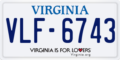 VA license plate VLF6743