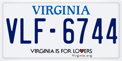 VA license plate VLF6744