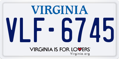 VA license plate VLF6745