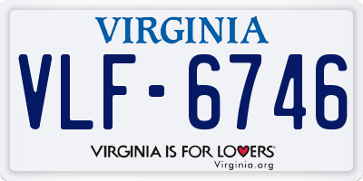 VA license plate VLF6746