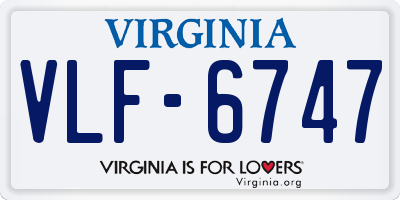 VA license plate VLF6747