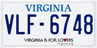VA license plate VLF6748