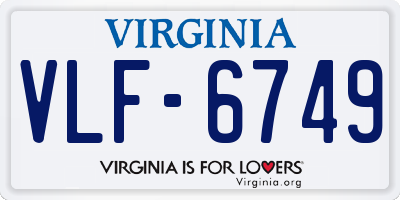 VA license plate VLF6749