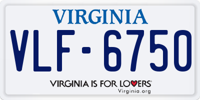 VA license plate VLF6750