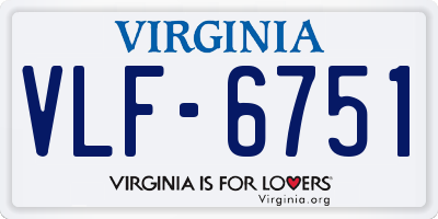 VA license plate VLF6751