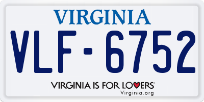 VA license plate VLF6752
