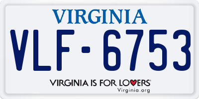 VA license plate VLF6753
