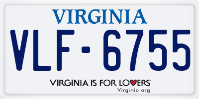 VA license plate VLF6755