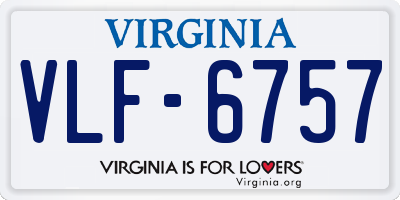 VA license plate VLF6757