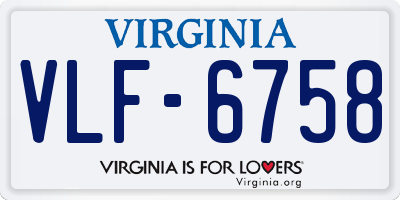 VA license plate VLF6758