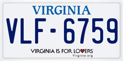 VA license plate VLF6759