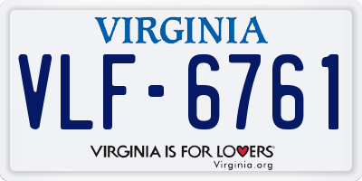 VA license plate VLF6761