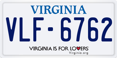 VA license plate VLF6762