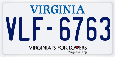 VA license plate VLF6763