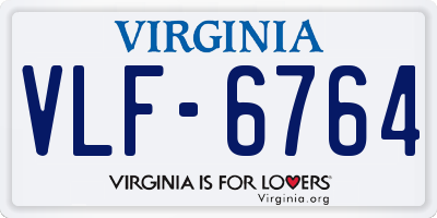 VA license plate VLF6764