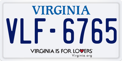 VA license plate VLF6765