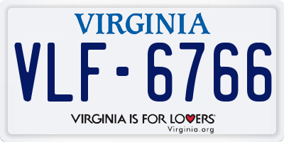 VA license plate VLF6766
