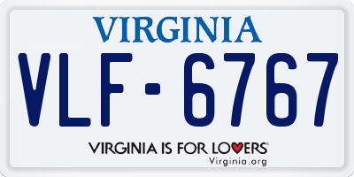 VA license plate VLF6767