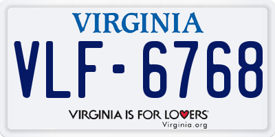 VA license plate VLF6768