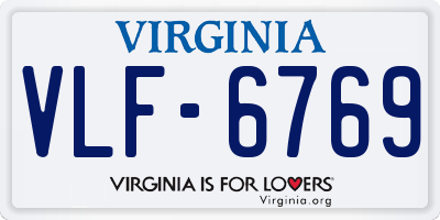 VA license plate VLF6769