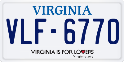 VA license plate VLF6770