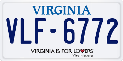 VA license plate VLF6772