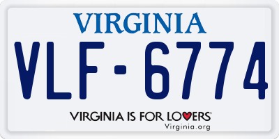 VA license plate VLF6774