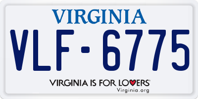 VA license plate VLF6775