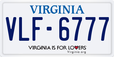 VA license plate VLF6777